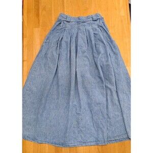 VTG '80s Banana Republic Blue Denim 100% Cotton A-Line Skirt Size 4 Made in USA